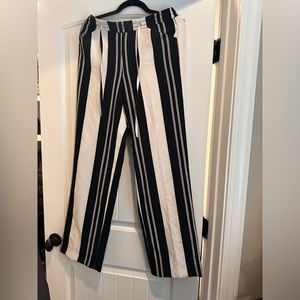 Brand is I.N.C black and cream wide leg pants
